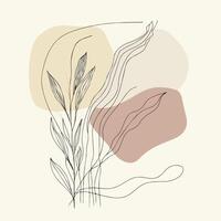 a drawing of a plant with lines vector