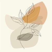 abstract illustration of leaves on a beige background vector