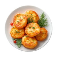 cheese and tomato potato cakes on a plate png