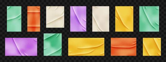 Set of rectangular colorful paper templates with a sticky effect. collection for posters, mockups, and backgrounds. Paper texture for creative design projects. vector