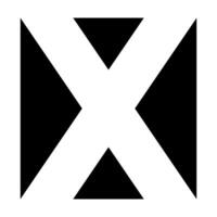 Bold White X on Black with Triangular Accents vector