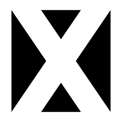 Bold White X on Black with Triangular Accents