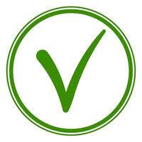 Green Check Mark Icon in Circle, Success or Confirm Symbol vector