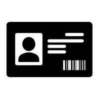 Flat ID Card Icon with Photo Placeholder and Barcode Symbol vector