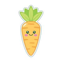 a sticker of a carrot with a smile vector