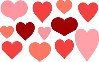 Heart set collection. Icon set of red and pink different hearts. Love. illustration vector