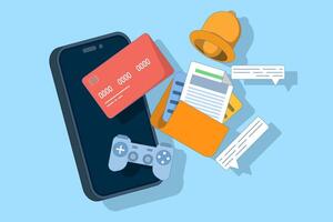smartphone concept with various feature icons on the screen, representing Super Apps, all in one multifunctional mobile application. Perfect for digital services. Flat design illustration vector