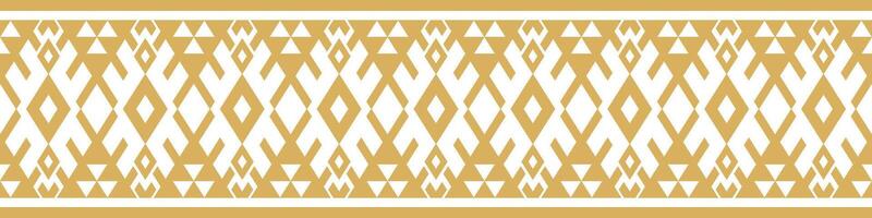 Decorative Gold Ethnic Border with Geometric Aztec Stripe for Art. vector