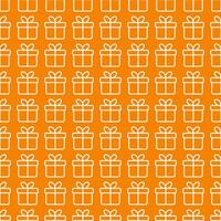 Orange seamless pattern with gift boxes vector