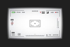 Focussed camera viewfinder or photo frame recorder flat style design illustration. vector