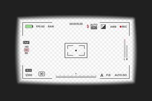 Camera viewfinder or photo frame recorder flat style design illustration concept. vector