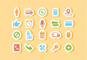 System and interface control icons for school education apps kids learning platforms cute cartoon style colorful UI elements for delete settings arrows plus zoom trash check and user-friendly vector