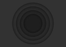 Paper layer circle solid black abstract background. Round shape use for banner, cover, poster, wallpaper, design with space for text. vector
