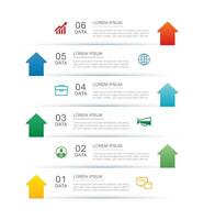 6 data infographics tab index layout template. Illustration business abstract background. vector