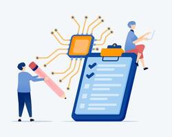 of Machine learning helps decision-making in surveys, exams, or polls by analyzing data, optimizing responses, and ensuring accuracy through cloud-based AI-driven automation vector