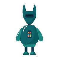 Cute robot on white isolated background vector