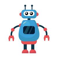 Cute Cartoon Robot Character. White background, isolate vector