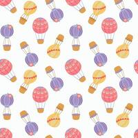 Seamless pattern with air balloon. Endless textures for your design vector