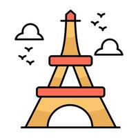 Modern flat design icon of Eiffel tower vector