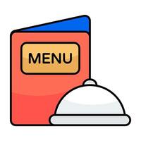An icon of menu book vector