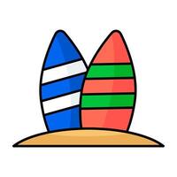Modern icon of surfboard vector