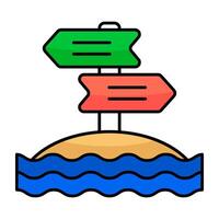 Modern flat icon of roadboard vector