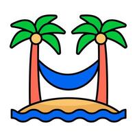 A design icon of hammock vector
