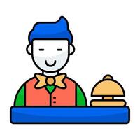 Waiter character, editable vectors
