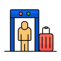 Editable flat design icon of security checking door vector