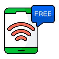 Internet signal inside showcasing free mobile wifi icon vector