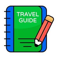 A creative flat design icon of guidebook vector