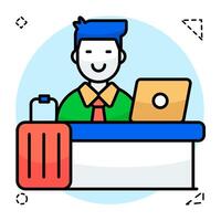 A Flat Circular design icon of reception vector