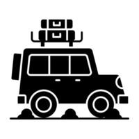 Soild icon of road trip vector