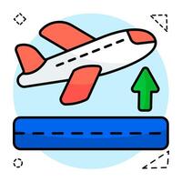 A Flat Circular design icon of aeroplane vector
