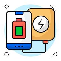 A Flat Circular unique design icon of power bank vector