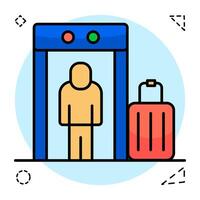 Editable Flat Circular design icon of security checking door vector