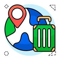 Premium Flat Circular design icon of global location vector