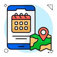 An Flat Circular design of mobile schedule vector