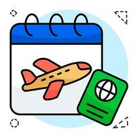 A Flat Circular unique design of flight schedule vector