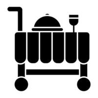 Soild design icon of food cart vector