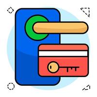 Flat Circular design icon of card door lock vector