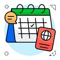 A Flat Circular design icon of travel schedule vector