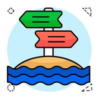 Modern Flat Circular design icon of roadboard vector
