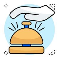 Flat Circular design icon of hotel bell vector