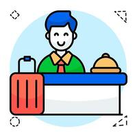 A Flat Circular design of hotel reception vector