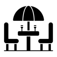 A soild design icon of patio vector