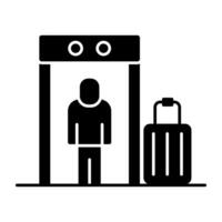 Soild design icon of security checking door vector