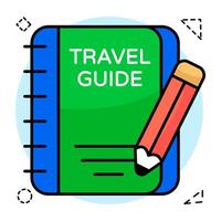 A Flat Circular design icon of guidebook vector