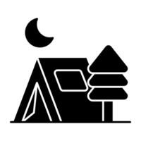 soild design icon of camp vector