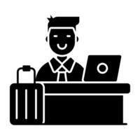 A Soild design icon of hotel receptions vector